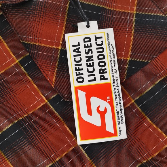 Dixxon Snap-on High Impact Jacket Mens 2XL Orange Black Plaid Sherpa Lined - Picture 10 of 16